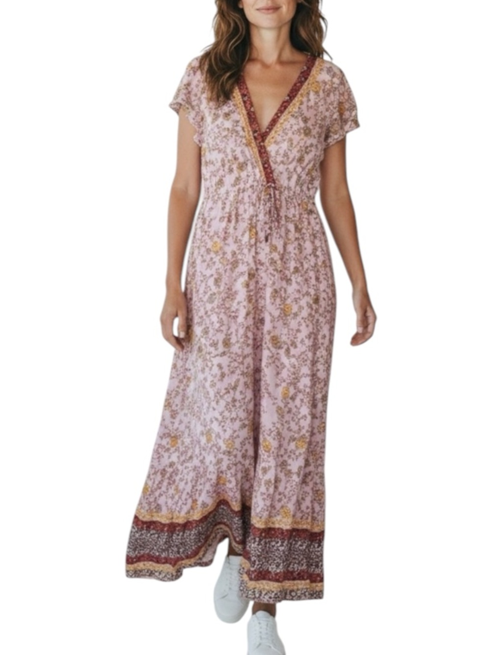 BeBOP Prairie Floral Cottagecore Pink Maxi Dress Size Small NWT